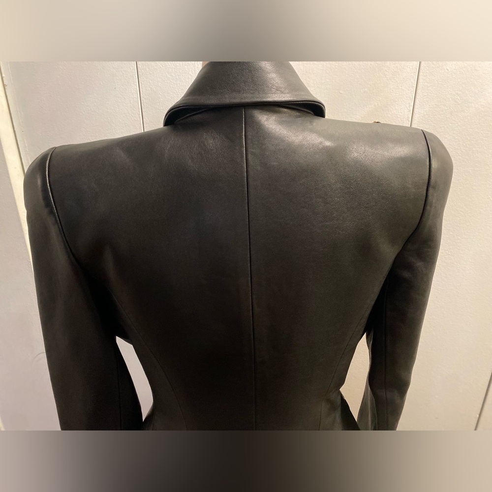 BALMAIN ZIPPER DETAILS LEATHER JACKET IN BLACK - Picture 9 of 16